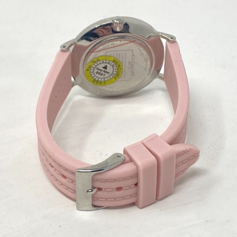 Coach Womens Watch 36mm Pink Silver Tone Logo Dial WR Round New Battery 8" - Picture 11 of 15